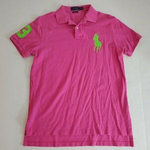 Polo Ralph Lauren Mens M Bright Pink Big Green M